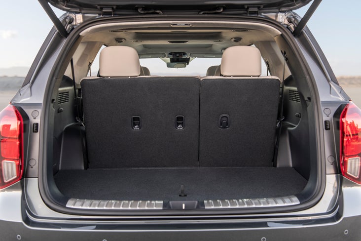 The Palisade is big enough for gear and the family. Plus the seats fold to allow for more cargo space.