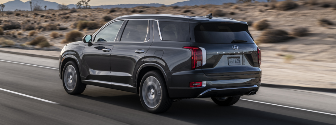 Grey 2020 Hyundai Palisade driving