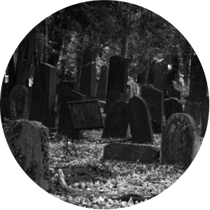 Tombstones in cemetery