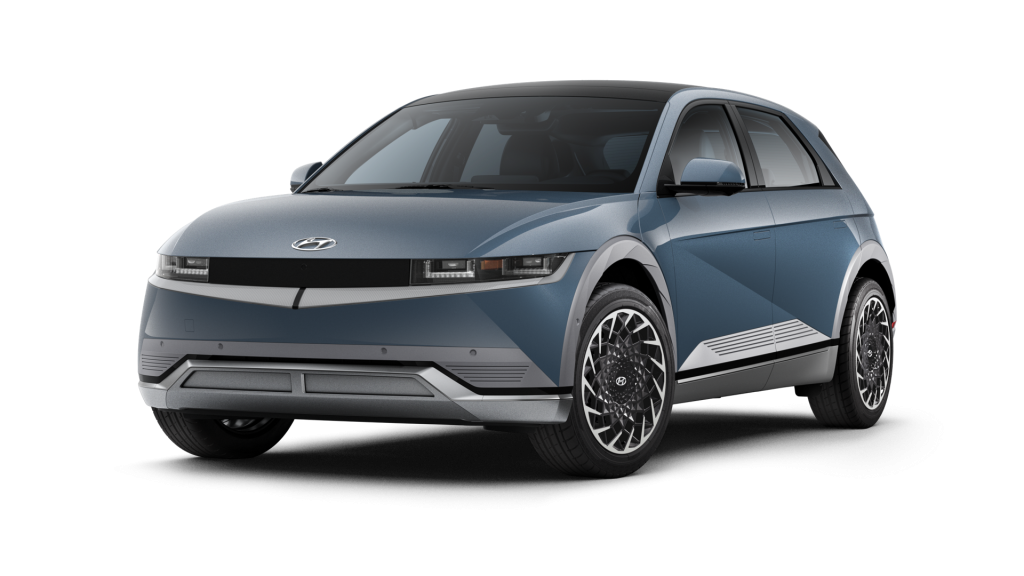 Lucid Pole 2022 Hyundai IONIQ 5 on White Background