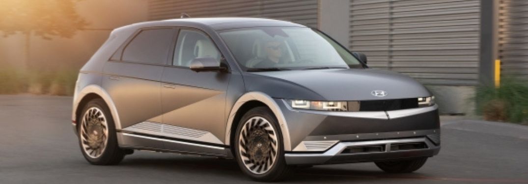 Gray 2022 Hyundai IONIQ 5 Exterior in a Parking Lot