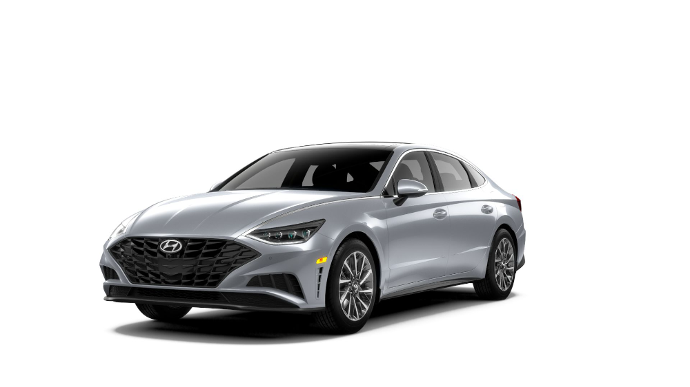 Silver 2022 Hyundai Sonata on White Background