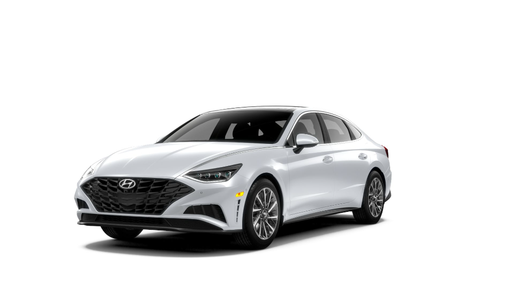 White 2022 Hyundai Sonata on White Background