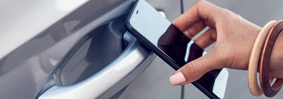 Close Up of Woman Using Hyundai Digital Key