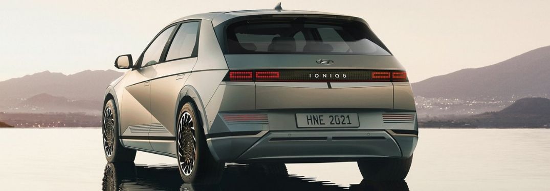 Gray 2022 Hyundai IONIQ 5 Rear Exterior on Water