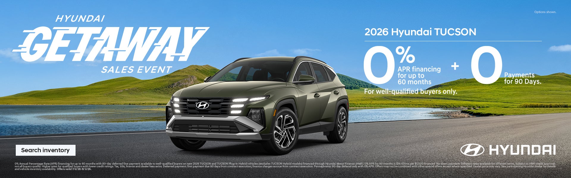 Tucson 0% APR for 60 mos. + 0 Payments for 90 Days