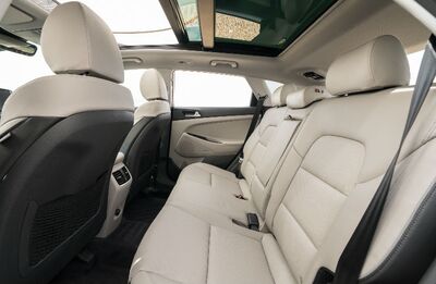 Hyundai Tucson back seats with a sunroof.
