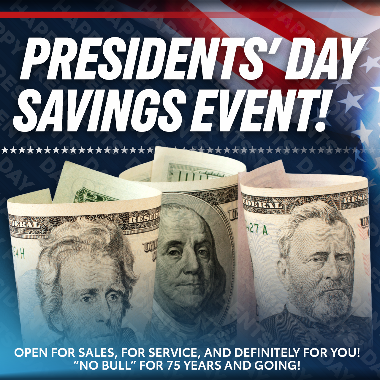Presidents' Day Sales Event